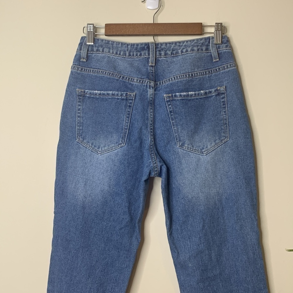 Forever 21 | Blue Denim Pearl Detail Distressed Western Bridal Wedding Jeans S - Picture 15 of 17